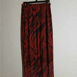 Elegant Red and Black Zebra Print Skirt